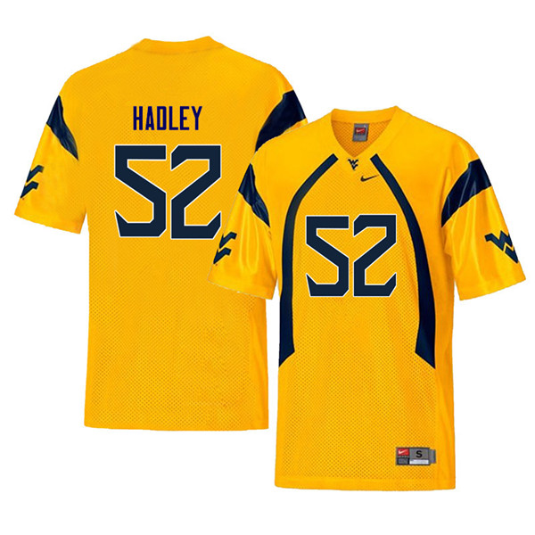 NCAA Men's J.P. Hadley West Virginia Mountaineers Yellow #52 Nike Stitched Football College Throwback Authentic Jersey TM23P55YQ